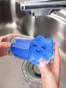 3pcs Double-Sided Sponge Set, Suction Cup Sponge Holder, Self-Draining Kitchen & Bathroom Sink Storage Rack, Includes Double-Sided Dish Sponge, Suitable For Bathroom, Kitchen And More - A - View 8