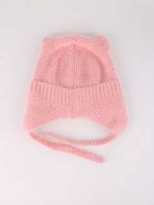 儿童可爱猫耳针织帽，带系带，保暖护耳，适合秋冬季幼儿女童日常佩戴及作为礼物 - 兒童護耳綁帶針織帽 - 查看 9