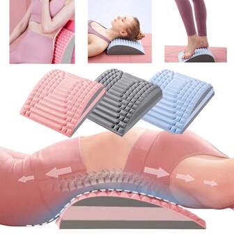 颈部和背部按摩拉伸器，缓解腰椎疲劳，放松姿势工具，腰椎和颈椎牵引按摩枕