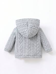 Baby Jungen Strukturierter Jacquard Kapuzenpullover, bequem & niedlich