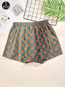 1pc Men's 100% Cotton Aloe Vera Printed Classic Plaid Comfortable Pants - Multicolor - View 4