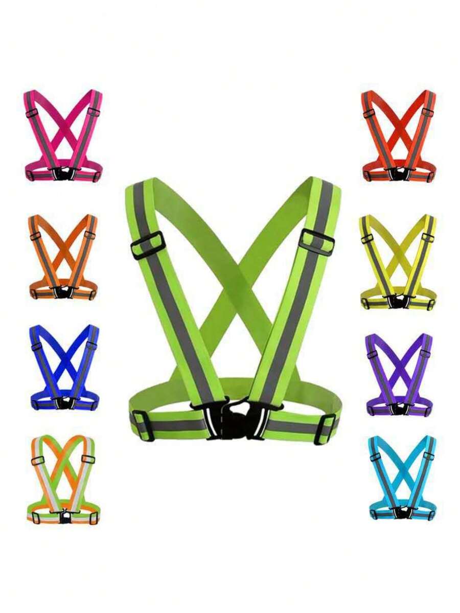 1pc Reflective Suspenders, Night Running Safety, Reflective Vest, Elastic Strap Shirt, Cycling Reflective Vest, Vintage T-Shirts, Funny T-Shirts