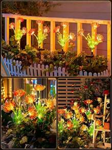 1pc Solar Powered Cosmos Flower Light Set - Includes Illuminating Lotus Flower, Solar Powered Outdoor Pink Flower Garden Solar Light, Outdoor Landscape Lighting, LED Floral Lights, Solar Flower With Glowing Petals And Stem, Upgraded Solar Panel, Outdoor Garden Decor, Patio Decoration And Mother's Gift, Ideal For Outdoor Garden Decor, Great For Thanksgiving Gift And Romantic Gift!