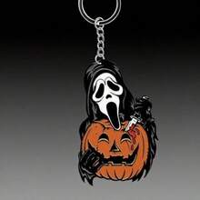 Decorațiune cu pandantiv cu lanț acrilic în formă de diavol de groază de Halloween, potrivită pentru cheile mașinii, rucsacuri