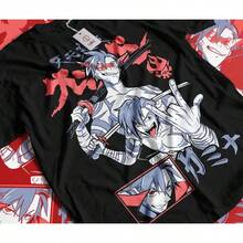 Anime T-Shirt Of Kamina Tengen Toppa , Aesthetic Manga Shirt, Simon Yoko Mecha - Black - View 1