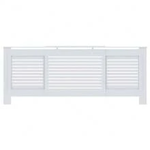 vidaXL Cubierta de radiador de MDF de 205 cm - Blanco - Ver 4