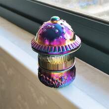 1pc New Mushroom Shaped 4-Layer Metal Grinder Smoking Accessory, Metal Herb Grinder, Available In Colorful/Red And Blue Colors - Multicolor - View 8