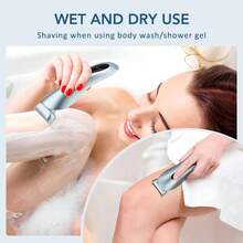 Elektrischer Rasierer für Damen, schmerzfreier Multifunktions-Rasierer für Frauen zum Entfernen von Haaren an Bikinizone, Achseln und Beinen, mit Ladestation, für Nass- und Trockenanwendung, 400mAh