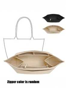 Purse Organizer Insert For Le Pliage Tote Bag Organizer Insert Multi Pocket Felt Handbag Organizer Zipper Bag Organizer Inter Bag, Multifunctional Portable Divider Pouch For Spacious Cosmetic Storage, Lightweight Travel And Casual Style Bag Accessories