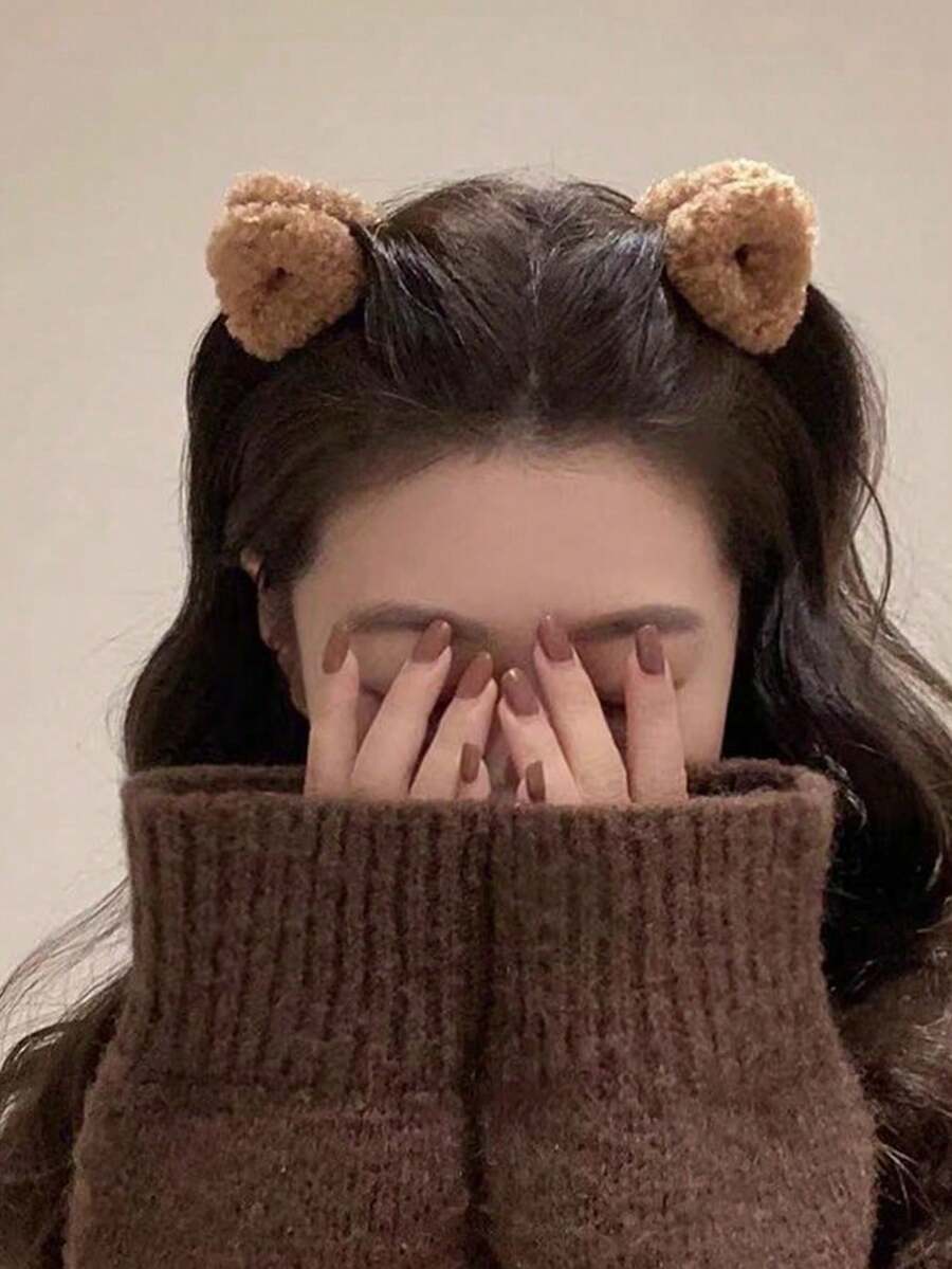 Hair Clips Claw Clips 2PCS Cute Plush Cat Ear Hair Clip, Soft And Sweet Autumn And Winter Ladies And Girls Hair Accessories, School Stuff, College Autumn Accessories