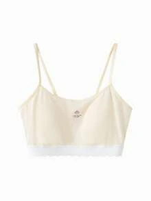 Balabala Girls Training Bra Modal Bralette Teen First Bra - White and Red - View 1