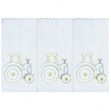 Soft 100% Cotton Double Embroidered Shoulder Diaper For Baby - Tractor - View 1