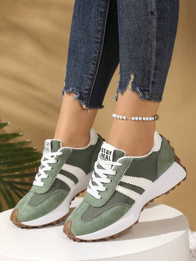 Tênis femininos confortáveis com cadarço - Sapatos casuais leves e multifuncionais, para todas as estações, com sola de borracha antiderrapante