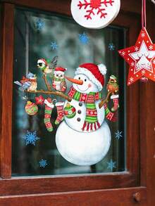 1/2/3pcs Christmas Wall Stickers, Christmas Elements Hand Painted Christmas Snowman Glass Sticker Window Stickers, Home Holiday Decoration, Electrostatic Adsorption, Removable, No Electricity Required.Perfect And Christmas Gift For Couples, Parents And Friends. Christmas Decorations Christmas Decoration Christmas Decorations Home Home Decor Room Decor