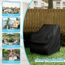 Outdoor Furniture Covers Waterproof Chair Covers,Patio Furniture Covers Waterproof, Basics Outdoor Patio Chair Cover Waterproof, Anti-UV Outdoor Chair Covers, Durable Outdoor Furniture Cover, Set Of 2, Black