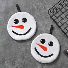 1 Stück Schneemann Handtuch. Weihnachts-Neuheit, weiches saugfähiges Küchen-/Badezimmer Handtuch zum Trocknen. Schnell trocknend, dekoratives Handtuch zum Aufhängen, geeignet für Badezimmer und Küche