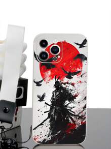 1 个白色 TPU 血月剑士图案防震手机壳和 1 个白色地雷扣手机挂绳，兼容 、Android、OPPO 手机 - 彩色 - 查看 4