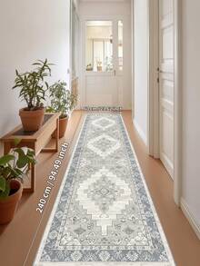 1pc Grey Rugs,Bohemian Style,Runner Rug,900g/M² 0.5cm Thicknessnon-Slip Washable And Machine Washable,Home Decor, Living Room,Kitchens,Passage, Bedroom, Dining Room, Office, All Seasons - Grey - View 6