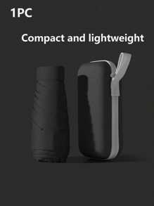 1pc Small Folding Umbrella, Mini Pocket Waterproof Portable Travel Umbrella, Sunshade Umbrella Women Sunscreen UV Sunscreen Umbrella 2 In 1 Mini Six Fold Ultra Light Compact Portable, Mini Travel Umbrella, Compact Portable Sunny And Rainy Dual Purpose Umbrella, Wind Shade, 99% UV Protected
