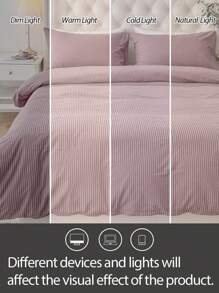 2/3pcs 100% Cotton & Linen Duvet Cover Set (1 Duvet Cover, 1/2 Pillowcases), Without Filler, Suitable For Men/Women Dorm, School Dorm, Dorm Decor, Minimalist Style, Also Suitable For Bedroom And Guest Room