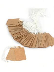 100 piezas Etiquetas de marcado blancas con cordón, Etiquetas colgantes para joyas, Etiquetas de precio con cordón, Etiquetas de etiquetado en blanco para precios de regalos, joyas, ropa, etiquetas de precio de mercancías, etiquetas de prendas de vestir, etiquetas de regalos para fiestas