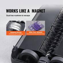 Carpet Sweeper Manual, Floor Sweeper With 300 Ml Dustbin Capacity Easy To Empty, 6.7 Inch Cleaning Width For Home Office Carpets Pet Hair Dust, Purple - Màu tím - Xem 3