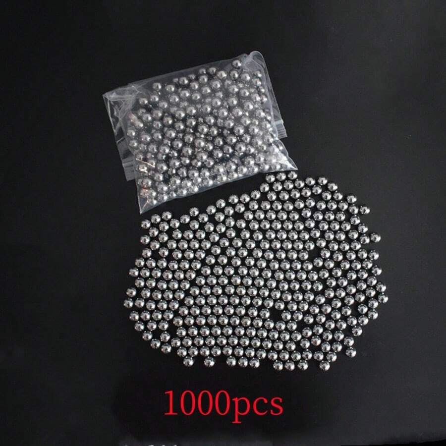 1000 个/包 5 毫米（0.2 英寸）、6 毫米（0.24 英寸）、7 毫米（0.276 英寸）、7.5 毫米（0.295 英寸）、8 毫米（0.315 英寸）高碳钢弹弓狩猎球，工业材料，自行车轴承零件，精密抛光表面 - 銀色 - 查看 1