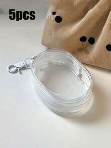 2/1Pc Portable Transparent Data Cable Storage Bag, Mini Zip Storage Bag, Compact Multifunctional Storage Bag, Headphone And Charger Case With Keychain, Bracelet Bag, Make-Up Bag Transparent Travel Accessories School Supplies