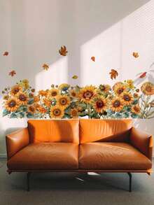 1PC Removable PVC Wall Decals – [Butterfly Pink Vine, Sunflower]Self-Adhesive Waterproof Wall Stickers For Home Decor, Room Decor, Wall Decor, And Kitchen – Easy To Apply, Ideal For Living Room, Bedroom, Or Office