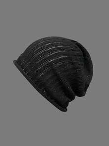 1pc Women's Colorful Polka Dot Thin Striped Headband, Versatile Knitted Beanie Hat, Suitable For Spring/Summer, Winter Women