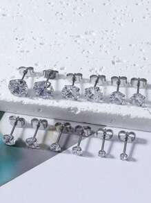 2pcs Butterfly Stud Earrings, Cubic Zirconia Double Layer Earrings, Hypoallergenic Simple Earrings For Men, Fashion Casual Pierced Earrings, Unisex Ear Cuff Earrings 2-8mm, Copper Zirconia Material, Stylish And Elegant, Suitable For Daily Wear And Parties