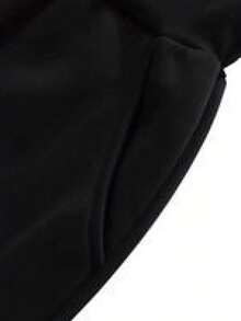 Men's Casual Sweatpants, 1994 Men's Casual Sweatpants, With Pockets, Regular Fit, Slightly Elastic, Elastic Zipper Waistband, Comfortable Jogging Pants - 黑色 - 查看 6