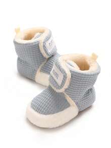 Nuevas zapatillas de invierno y otoño con terciopelo añadido y grosor grueso, zapatos para caminar de bebé