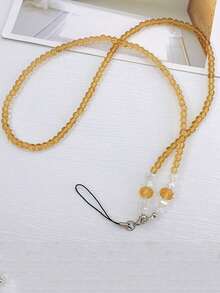1 Crystal Transparent Neckband For Mobile Phones, Long Handcrafted Beaded ID Card Neckbands For Couples