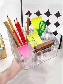 1 pièce Boîte de rangement à compartiments de bureau, organisateur à 3/4 grilles convenant pour le bureau, la cuisine, les produits de beauté, les cosmétiques, les stylos, les bijoux, la papeterie et autres articles de bureau essentiels, peut s'adapter à votre salle de bain, votre coiffeuse, votre bureau ou votre cuisine