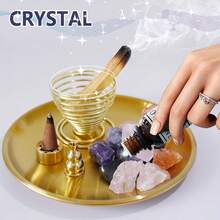 7 In 1 Incense Burner, Sage Holder,Palo Santo Sticks Holder, Incense Holder For Coil Incense,Incense Cones, 5.5 Inches Ash Catcher For Yoga Room (Golden)