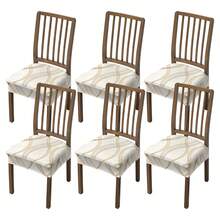 1/2/4/6pcs Printed Stretch Removable & Washable Dining Chair Seat Covers Room Decor Home Decor