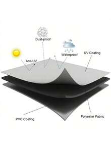 غلاف شمسية حديقة مقاوم للماء قطعة واحدة، للشمسيات الحديقية الخارجية من 9 إلى 12 قدم، أسود