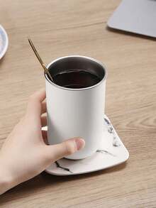 1pc 300ml/10.55oz Stainless Steel Insulated Cup,Stainless Steel Travel Mug,Double Wall Insulated Coffee Cup,Insulated Tumblers With Lid,Cold Drink Cup | Elegant Matte Finish | Double Wall Insulated,Reusable Coffee Cup,Portable Water Cup,Insulated Kettle - Multicolor - View 7