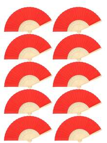 10 piezas/20 piezas Abanicos de papel de bambú plisado de 21 cm de color natural, abanicos plegables en blanco, abanicos de papel de bambú de un solo unicolor, recuerdos de eventos del campus en la temporada de regreso a clases, abanicos plegables portátiles de verano, promoción publicitaria, suministros para bodas, abanicos plegables de unicolor, abanicos de papel de bambú de unicolor para pintar