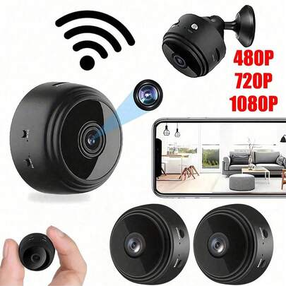 家用安防摄像头，支持WiFi的宠物/保姆监视器，带夜视和移动侦测功能 - 两种款式随机发货，圣诞礼物/送给家人的礼物