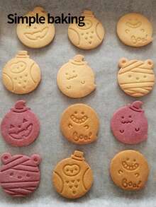 3pcs Ghost-Patterned Cookie Cutters, Parent-Child Cookie Molds, Halloween Party Decorations, Cute Cartoon Ghost-Shaped Cookie Stamps, And Easy-To-Use Cookie Shapers - Grey - View 13