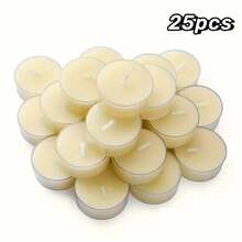 100/50/25pcs Soy Wax Tea Lights, 6-Hour Long Burn Time, Smokeless & Odorless Soy Wax Tea Candles, Ideal For Elegant & Romantic Home Use, Meditation, Anniversary, Pool, Chapel, Wedding, Church, Seasonal Celebration, And Emergency - 6h-white - View 13