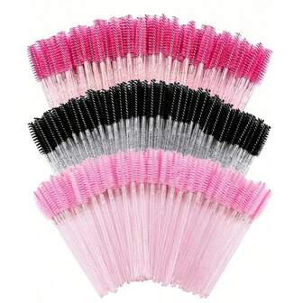 50 piezas de varitas desechables para máscaras, cepillos de pestañas de un solo color con mango con brillo, spoolies para cejas, aplicadores de extensiones de pestañas, herramientas de maquillaje profesionales, cepillo spoolie con mango de cristal, cepillo para el cuidado de las cejas, imprescindible para looks dramáticos de Halloween y maquillaje de fiestas navideñas.