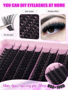 544/640 Stücke D-Curl Flauschige Künstliche Wimpern, Hohe Kapazität, Geeignet zum Erstellen von dichtem, flauschigem und natürlichem Augen-Make-up, DIY Make-up Zuhause, Großes Einzelwimpern Buch, Geeignet für Anfänger, Einsteiger, Make-up Künstler, Weich und langanhaltend, Kann DIY Fuchsaugen/Katzenaugen Make-up, Segmentierte Wimpernverlängerung - D - Übersicht 10