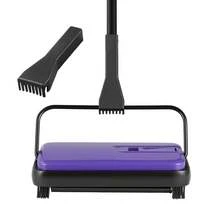 Carpet Sweeper Manual, Floor Sweeper With 300 Ml Dustbin Capacity Easy To Empty, 6.7 Inch Cleaning Width For Home Office Carpets Pet Hair Dust, Purple - Màu tím - Xem 8