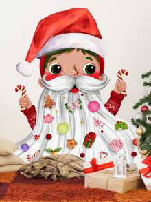 1/2/3sets Christmas Wall Sticker, Christmas Elements Christmas Long Beard Wall Sticker, Home Holiday Decorative Wall Sticker, Self-Adhesive And Detachable, No Electricity Required.Perfect And Christmas Gift For Couples, Parents And Friends. Christmas Decorations Christmas Decoration Christmas Decorations Home Home Decor Room Decor