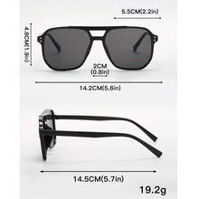 Women's Plastic Multicolor Double Bridge Casual Hip-Hop Music Festival Party Fashion Glasses Suitable For Daily Wear - màu đen - Xem 6