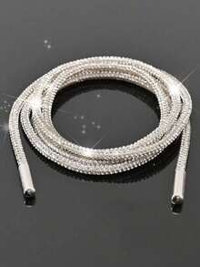 قطعتان من أربطة الأحذية الفاخرة المرصعة بالراين بطول 100 سم، أربطة أحذية/قبعات مرصعة بالراين مستديرة، عصرية ولامعة، أربطة أحذية رياضية مزينة بالكريستال