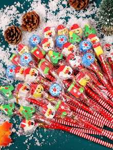 52 Stück Weihnachts-Cartoon-Bleistifte mit Radiergummis, Preisgeschenke Zeichenstifte, kreative Schreibwaren, Skizzen für Studenten, Zeichenstifte, HB-Stifte zum Schreiben lernen für die Schulanfang, kreative Schülerbedarfe, Büroartikel für Lehrer, geeignet als Urlaubsgeschenke (zufällige Stile) - Verschiedenfarbig - Übersicht 11